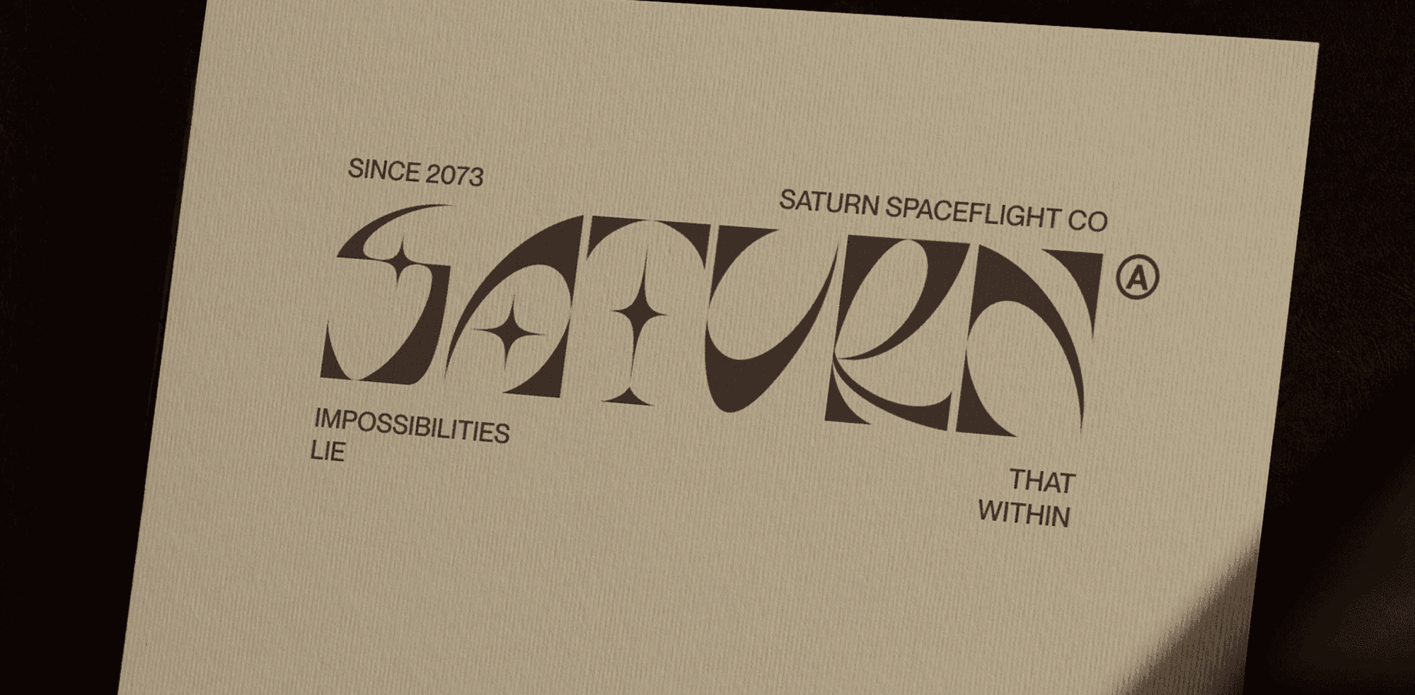 Saturn Spaceflight Co typography poster
