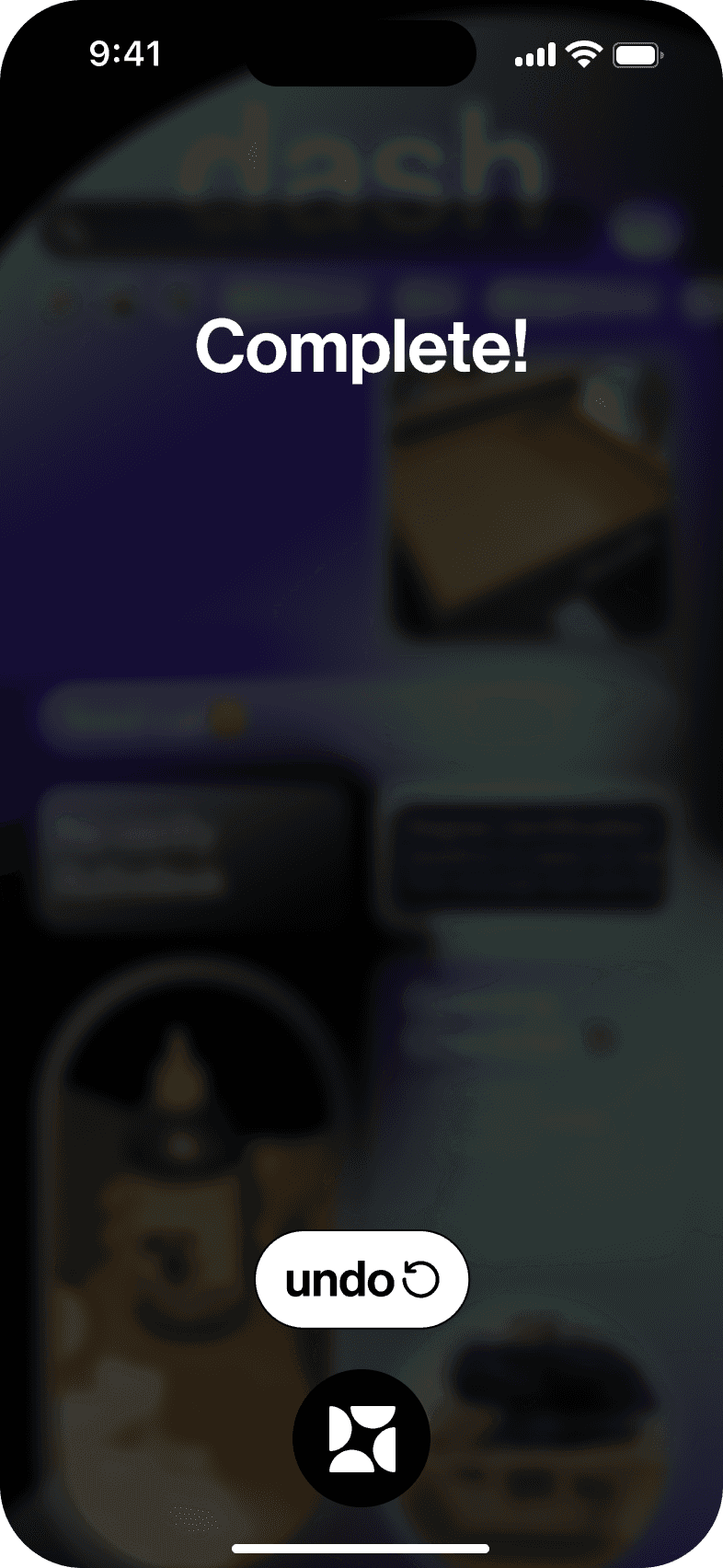 Dash complete-task — task cleared