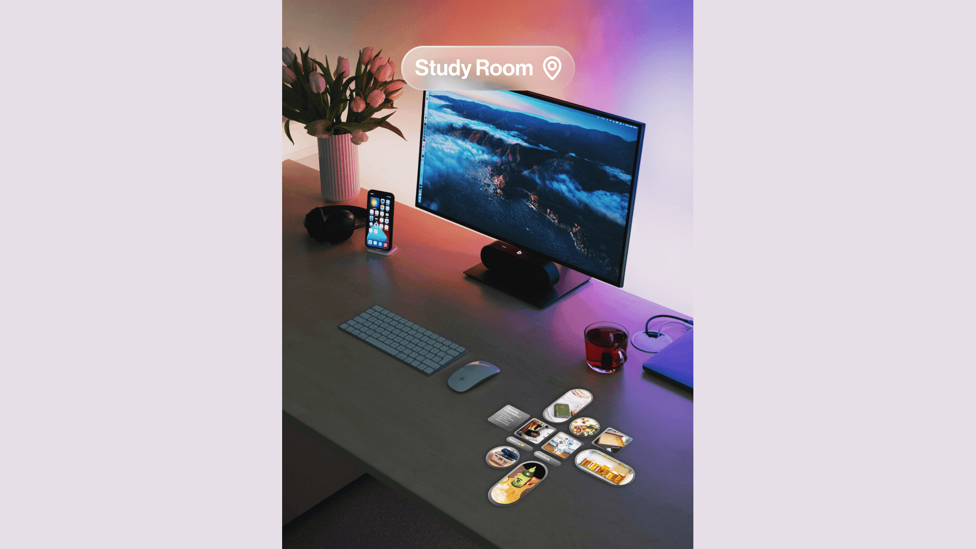 Dashlight in Study Room — tasks projected onto a desk